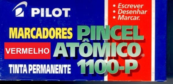 Marcador Permanente Pilot - 1100 Vermelho-cx c/ 12 unidades